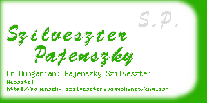 szilveszter pajenszky business card